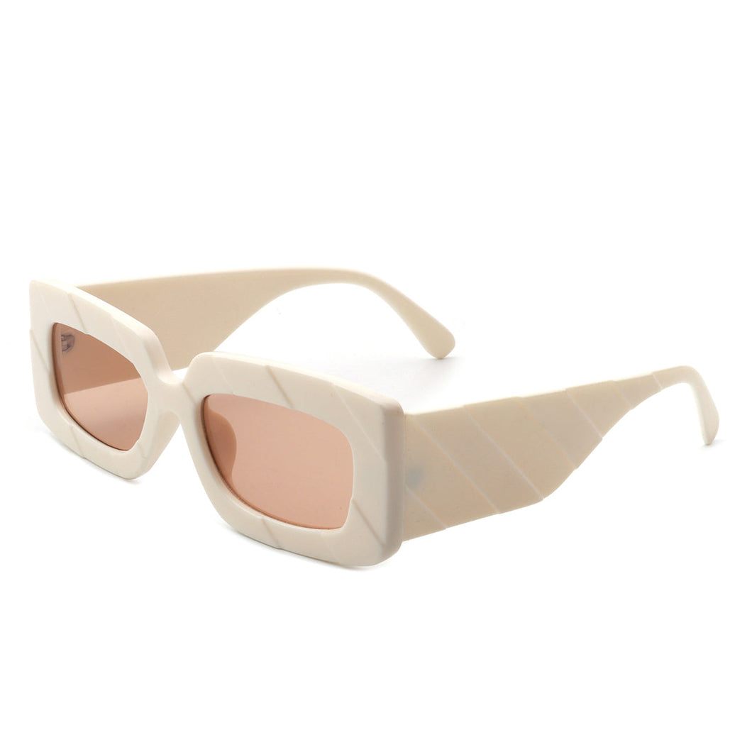 Retro Square Chunky Sunglasses Cream