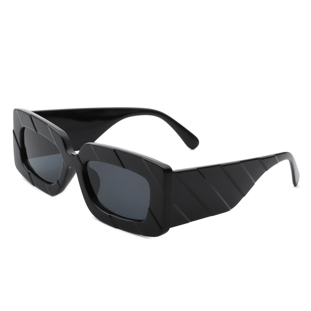 Retro Square Chunky Sunglasses Black