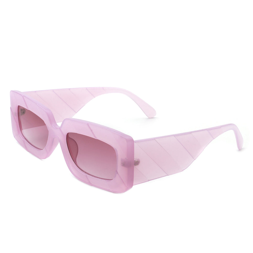 Retro Square Chunky Sunglasses Purple