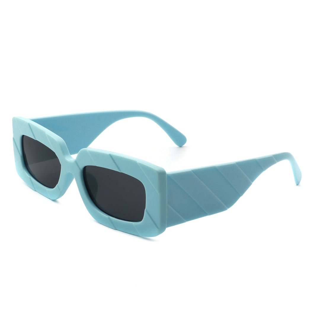 Retro Square Chunky Sunglasses Blue